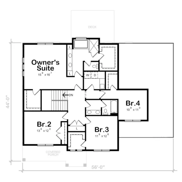 Country House Plan Second Floor - Whalton Bungalow Home 026D-2089 - Shop House Plans and More