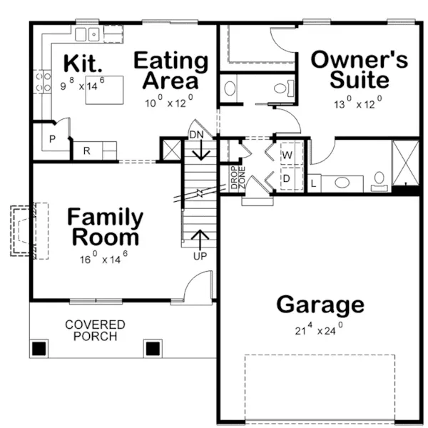 Country House Plan First Floor - Woodboro Country Home 026D-2093 - Shop House Plans and More