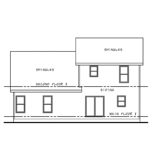 Country House Plan Rear Elevation - Woodboro Country Home 026D-2093 - Shop House Plans and More