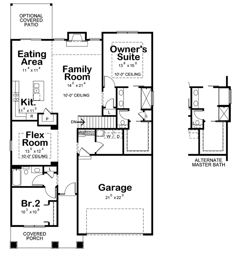 Farmhouse Plan First Floor - Olson Creek Modern Farmhouse 026D-2098 - Shop House Plans and More