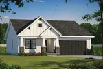 Farmhouse Plan Front of Home - Olson Creek Modern Farmhouse 026D-2098 - Shop House Plans and More