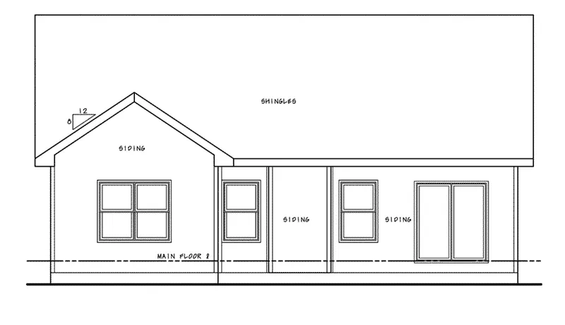 Farmhouse Plan Rear Elevation - Olson Creek Modern Farmhouse 026D-2098 - Shop House Plans and More