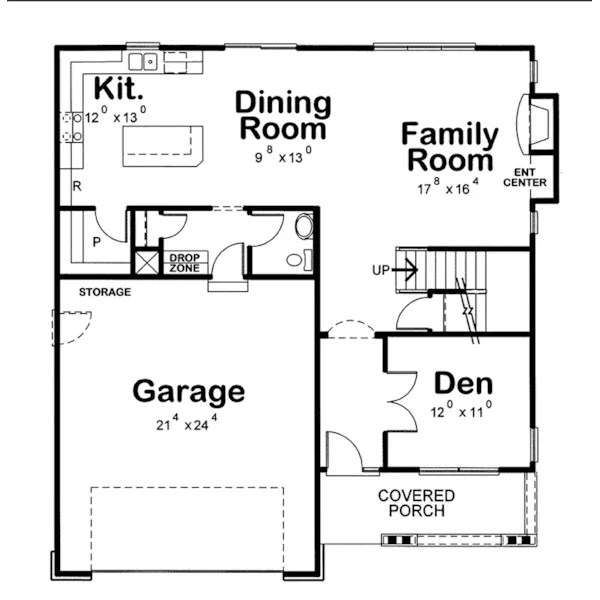 Craftsman House Plan First Floor - Finnigan Craftsman Home 026D-2102 - Shop House Plans and More