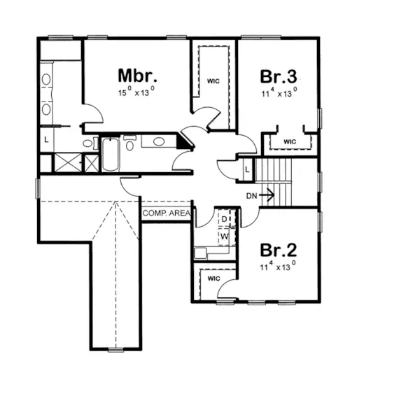 Craftsman House Plan Second Floor - Finnigan Craftsman Home 026D-2102 - Shop House Plans and More