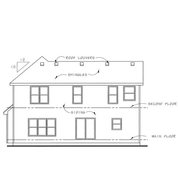 Craftsman House Plan Rear Elevation - Finnigan Craftsman Home 026D-2102 - Shop House Plans and More