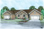 Multi-Family House Plan Front of Home - Fieldstone Lane Duplex Home 026D-2115 - Shop House Plans and More