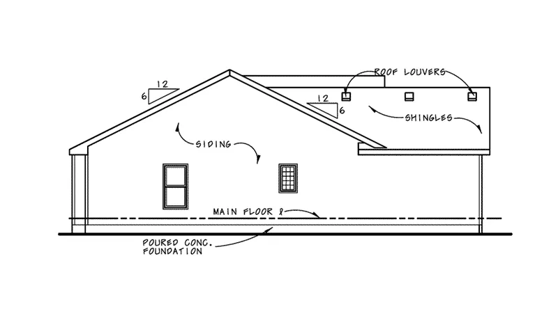 Traditional House Plan Left Elevation - Fieldstone Lane Duplex Home 026D-2115 - Shop House Plans and More