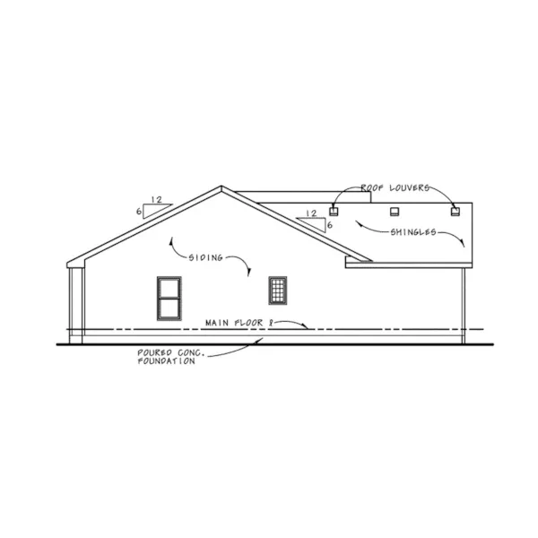 Traditional House Plan Left Elevation - Fieldstone Lane Duplex Home 026D-2115 - Shop House Plans and More