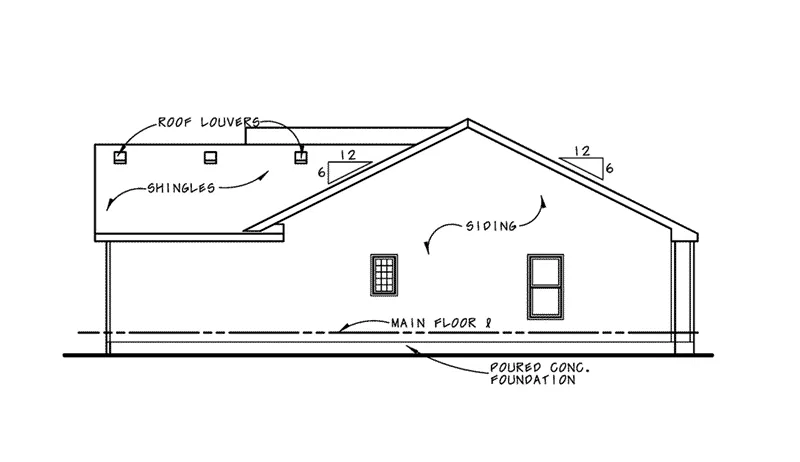 Traditional House Plan Right Elevation - Fieldstone Lane Duplex Home 026D-2115 - Shop House Plans and More