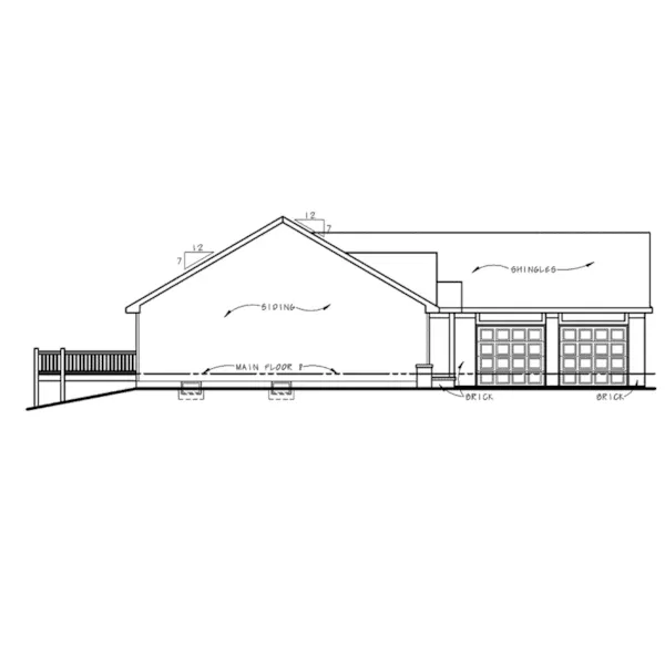 Ranch House Plan Left Elevation - Steel Valley Ranch Home 026D-2126 - Shop House Plans and More