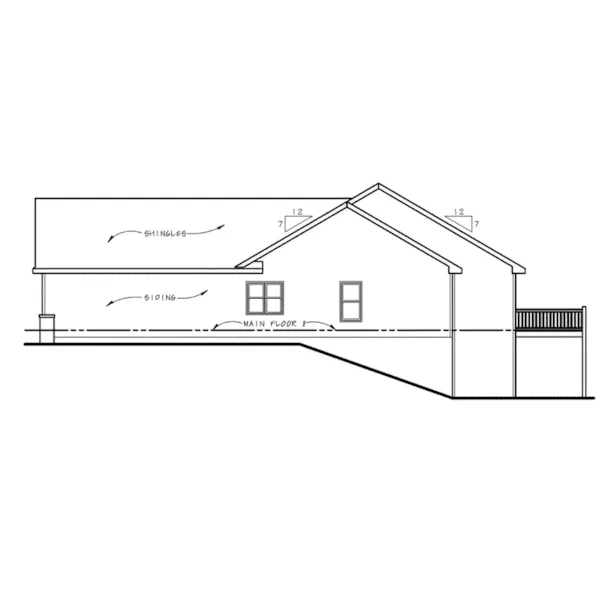 Ranch House Plan Right Elevation - Steel Valley Ranch Home 026D-2126 - Shop House Plans and More