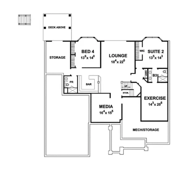 Luxury House Plan Lower Level Floor - Pearl Place Luxury Home 026D-2146 - Shop House Plans and More