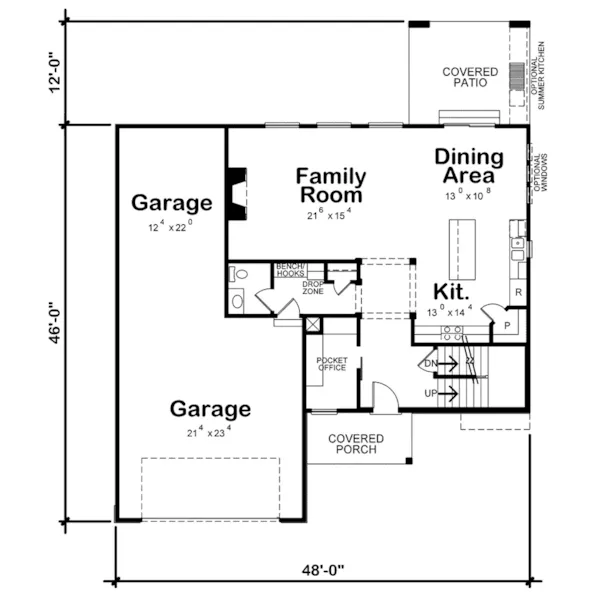 Contemporary House Plan First Floor - Peach Valley Prairie Home 026D-2147 - Shop House Plans and More