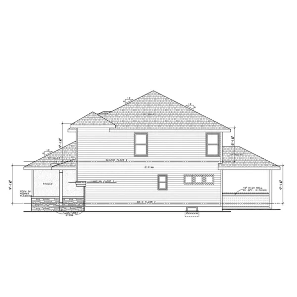 Contemporary House Plan Right Elevation - Peach Valley Prairie Home 026D-2147 - Shop House Plans and More