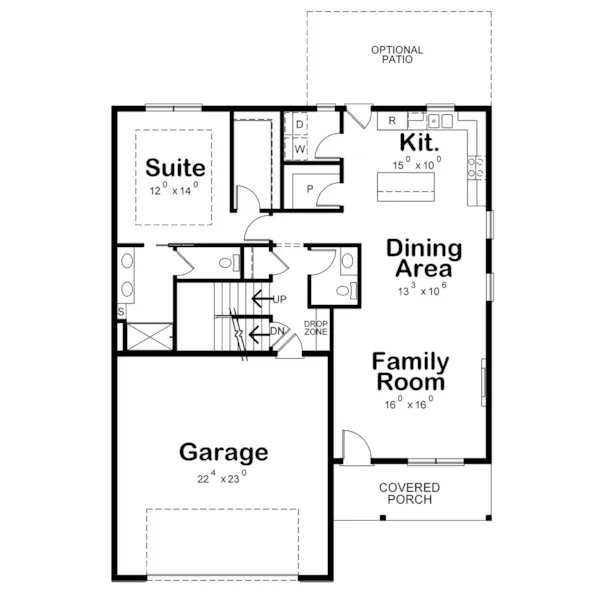 Modern Farmhouse Plan First Floor - Holly Hill Ranch Home 026D-2157 - Shop House Plans and More