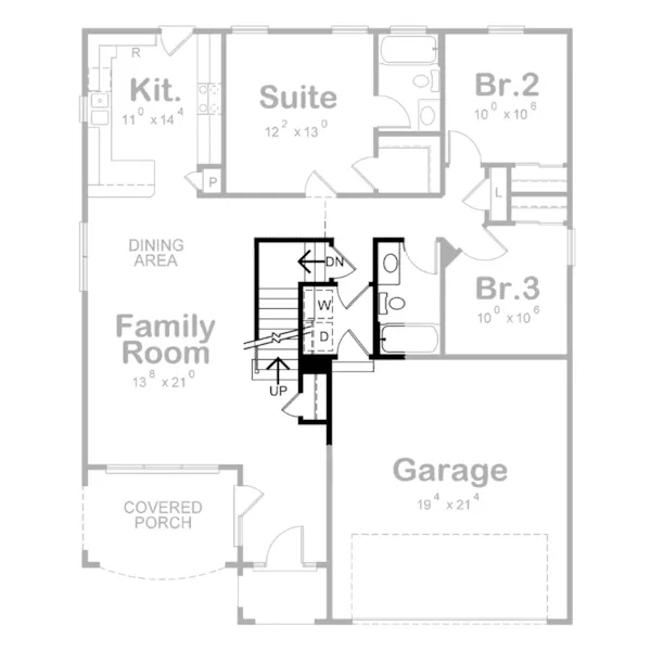 European House Plan Optional Stairs - Matisse Modern Farmhouse 026D-2162 - Shop House Plans and More