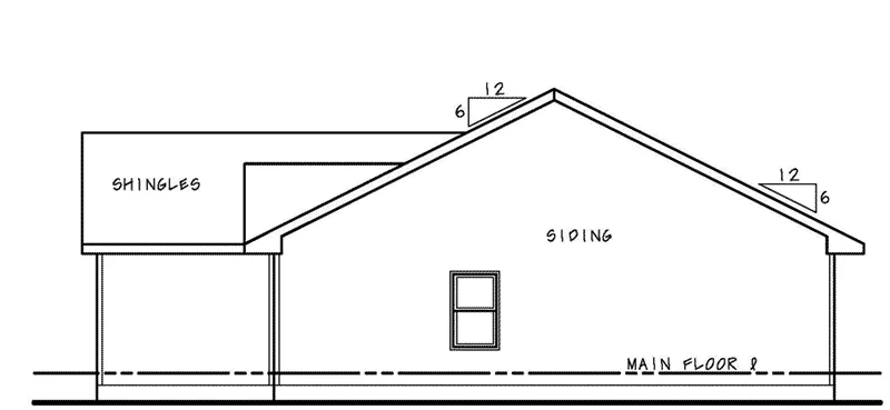 Ranch House Plan Right Elevation - Paula Lane Ranch Home 026D-2166 - Shop House Plans and More