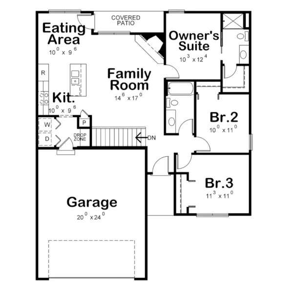 Contemporary House Plan First Floor - Port Bryce Modern Farmhouse 026D-2167 - Shop House Plans and More