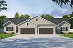 Multi-Family House Plan Front of Home - Victoria Lane Multi-Family Home 026D-2176 - Shop House Plans and More