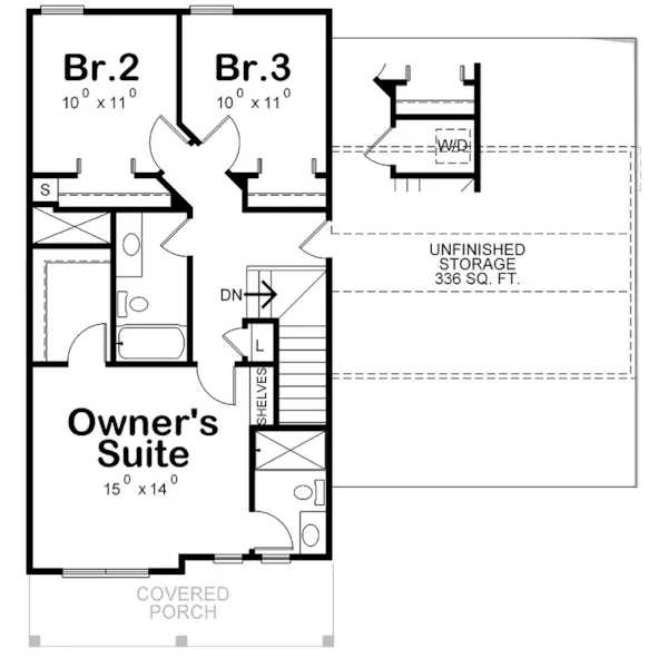 Country House Plan Second Floor - Waddell Bay Traditional Home 026D-2177 - Shop House Plans and More