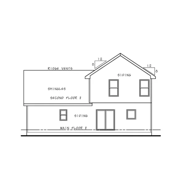 Country House Plan Rear Elevation - Waddell Bay Traditional Home 026D-2177 - Shop House Plans and More