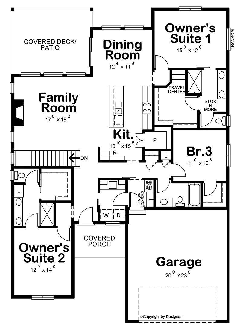 Modern Farmhouse Plan First Floor - Overbrook Hill Modern Farmhouse 026D-2179 - Shop House Plans and More