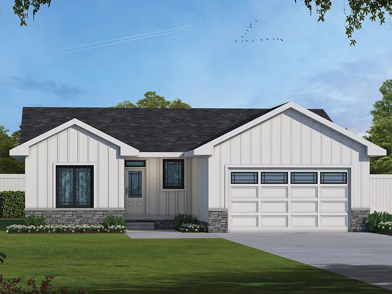 Modern Farmhouse Plan Front of Home - Overbrook Hill Modern Farmhouse 026D-2179 - Shop House Plans and More