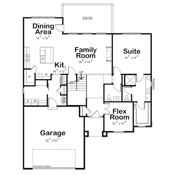 Modern House Plan First Floor - Crimson Shore Prairie Home 026D-2180 - Shop House Plans and More