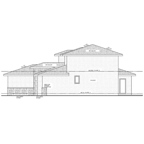 Modern House Plan Right Elevation - Crimson Shore Prairie Home 026D-2180 - Shop House Plans and More