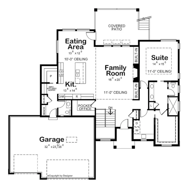 Contemporary House Plan First Floor - Cisco Bay Modern Home 026D-2181 - Shop House Plans and More