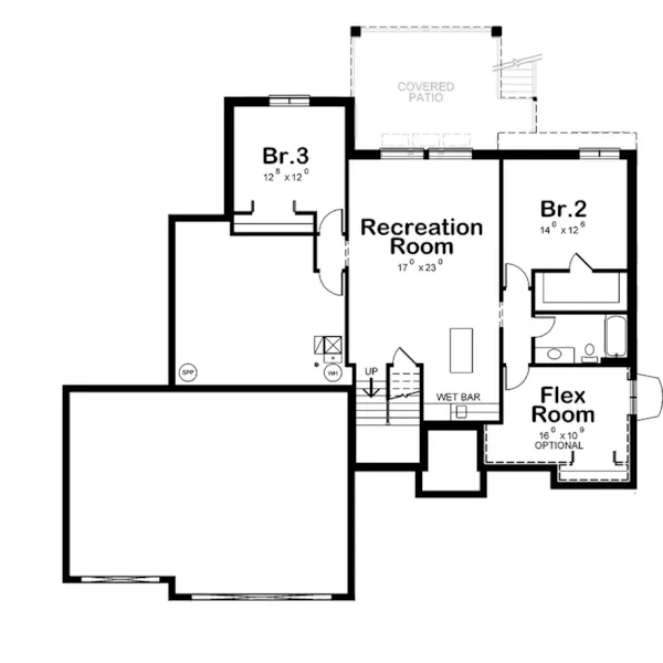 Contemporary House Plan Lower Level Floor - Cisco Bay Modern Home 026D-2181 - Shop House Plans and More