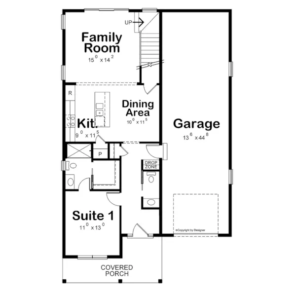 Contemporary House Plan First Floor - Adderly Modern Home 026D-2182 - Shop House Plans and More