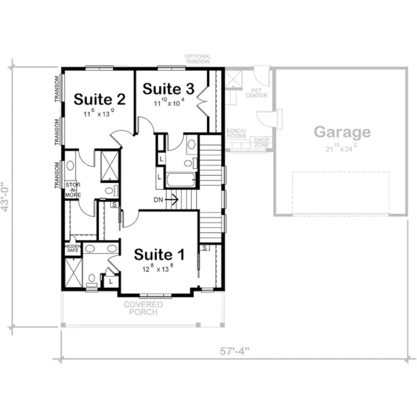 Farmhouse Plan Second Floor - Aster Lane Modern Farmhouse 026D-2184 - Shop House Plans and More