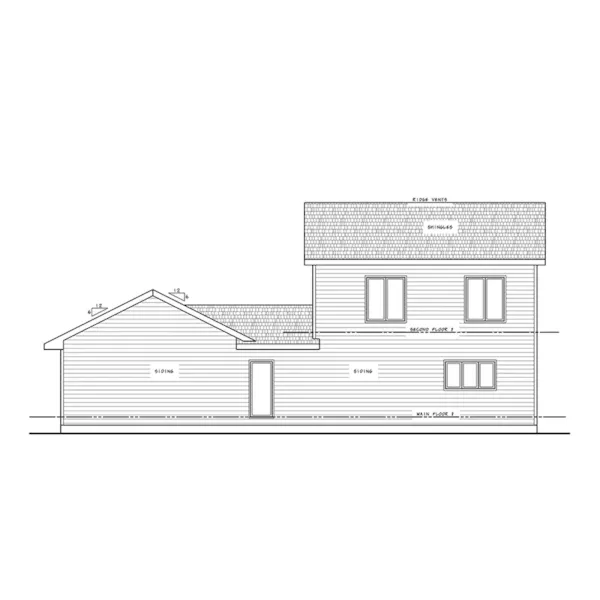 Farmhouse Plan Rear Elevation - Aster Lane Modern Farmhouse 026D-2184 - Shop House Plans and More