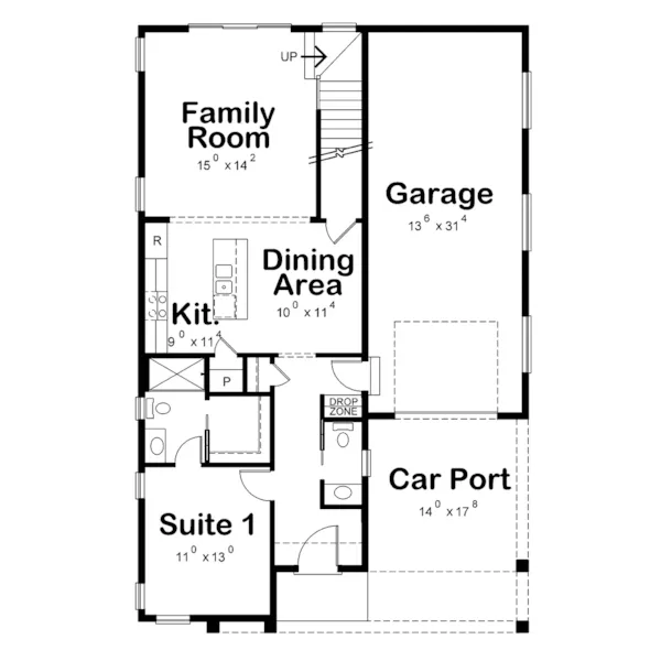 European House Plan First Floor - Kincade Modern Home 026D-2192 - Shop House Plans and More