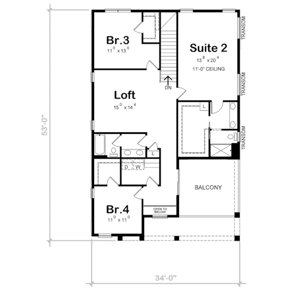 European House Plan Second Floor - Kincade Modern Home 026D-2192 - Shop House Plans and More