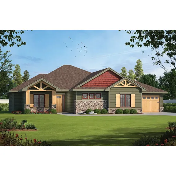 Rustic House Plan Front of Home - Lark Way Craftsman Home 026D-2194 - Shop House Plans and More