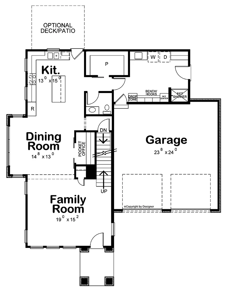 Modern House Plan First Floor - Pasco Modern Home 026D-2201 - Shop House Plans and More