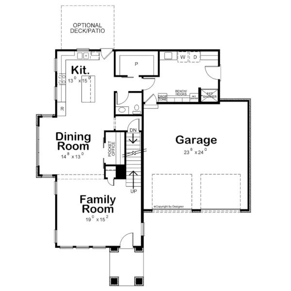 Contemporary House Plan First Floor - Pasco Modern Home 026D-2201 - Shop House Plans and More