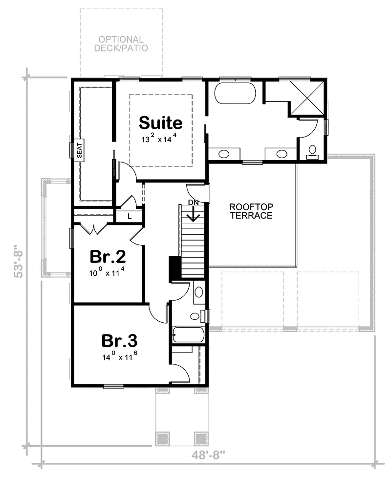 Modern House Plan Second Floor - Pasco Modern Home 026D-2201 - Shop House Plans and More