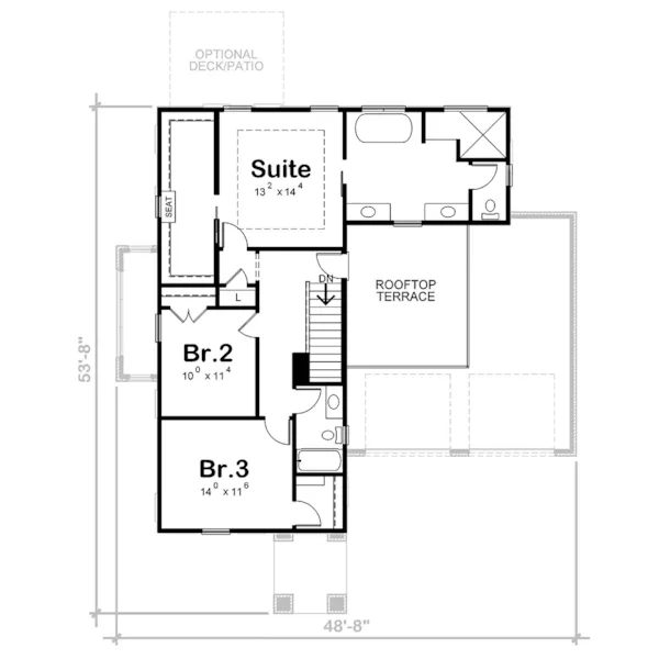 Contemporary House Plan Second Floor - Pasco Modern Home 026D-2201 - Shop House Plans and More