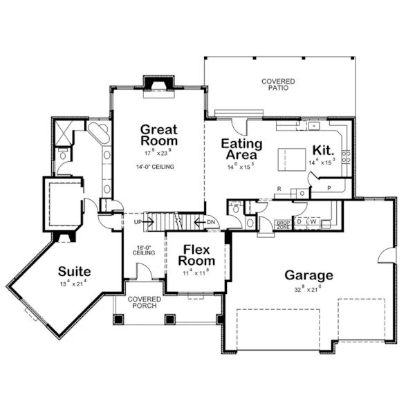 Traditional House Plan First Floor - Summerbrooke Traditional Home 026D-2205 - Shop House Plans and More