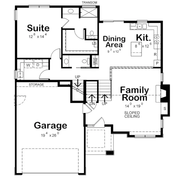 Rustic House Plan First Floor - Tara Pass Modern Home 026D-2206 - Shop House Plans and More