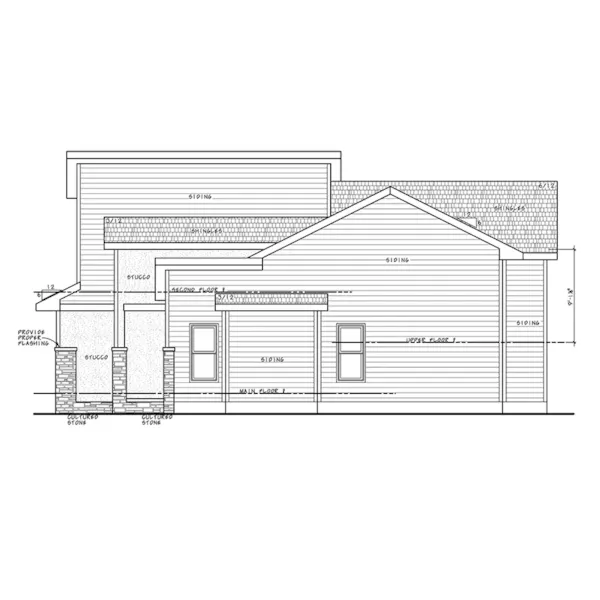 Rustic House Plan Right Elevation - Tara Pass Modern Home 026D-2206 - Shop House Plans and More