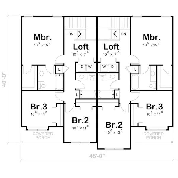 Multi-Family House Plan Second Floor - Tulane Avenue Multi-Family Home 026D-2209 | House Plans and More