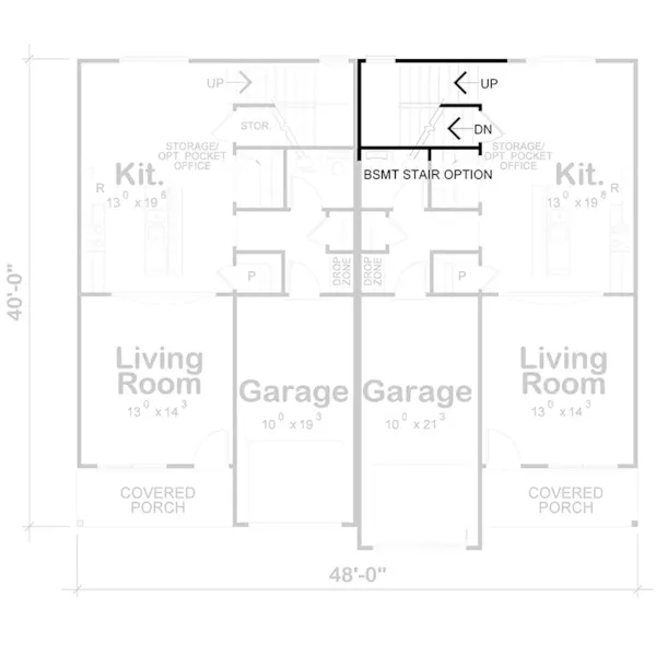 Multi-Family House Plan Optional Basement - Tulane Avenue Multi-Family Home 026D-2209 | House Plans and More