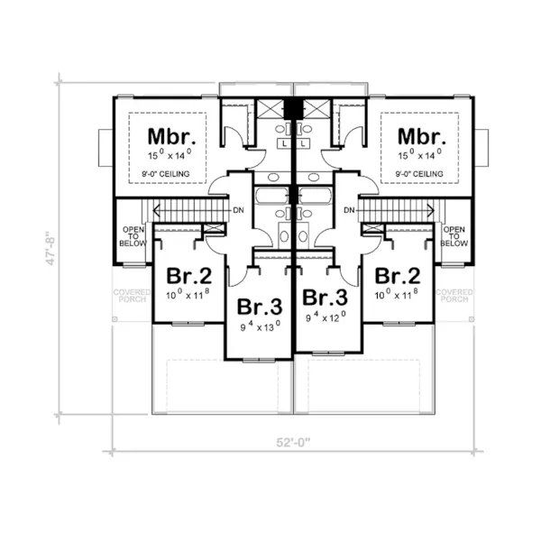 Multi-Family House Plan Second Floor - Alder Avenue Multi-Family Home 026D-2219 | House Plans and More