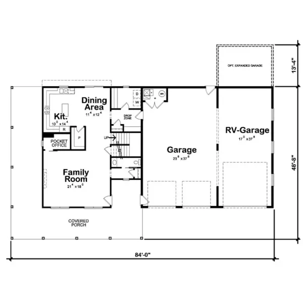 First Floor - Water Sound Modern Farmhouse 026D-2227 | House Plans and More