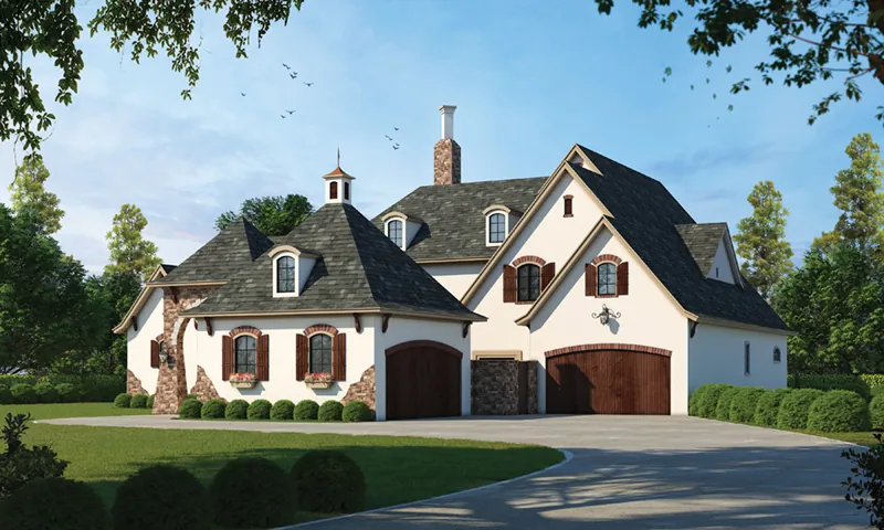 Traditional House Plan Front of Home - Monardo Tudor Style Home 026S-0018 - Shop House Plans and More