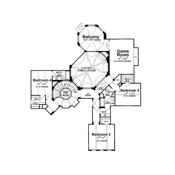 Arts & Crafts House Plan Second Floor - Dixmont Luxury European Home 026S-0020 - Search House Plans and More